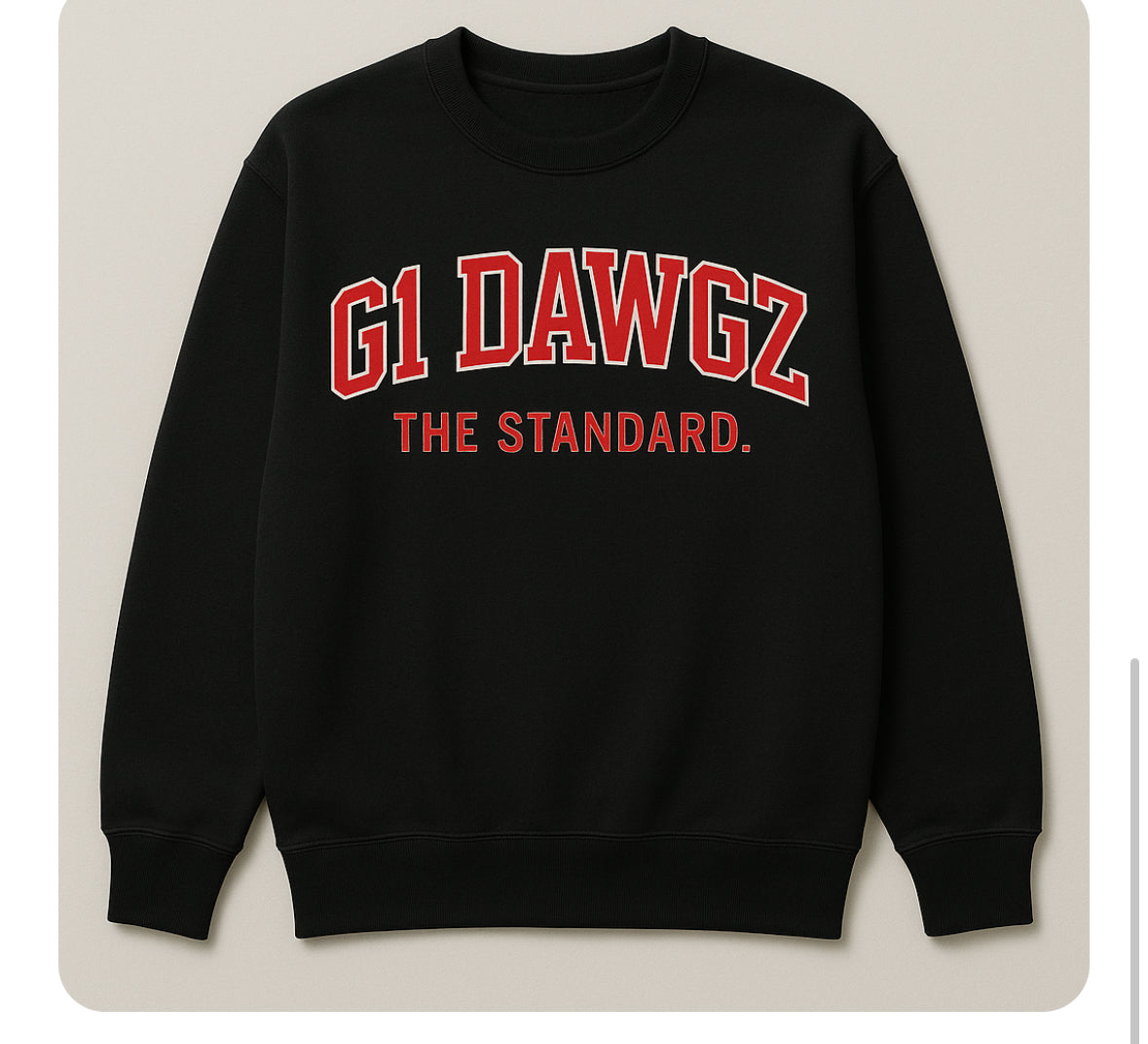 Adult Black & Red Crewneck Standard